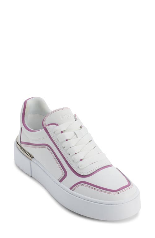 Shop Dkny Baylor Platform Sneaker In White/pink