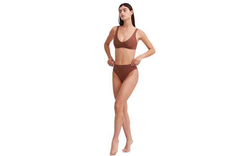 Shop Au Naturel By Gottex Solid Bikini Bra Swim Top In Dusk Mauve