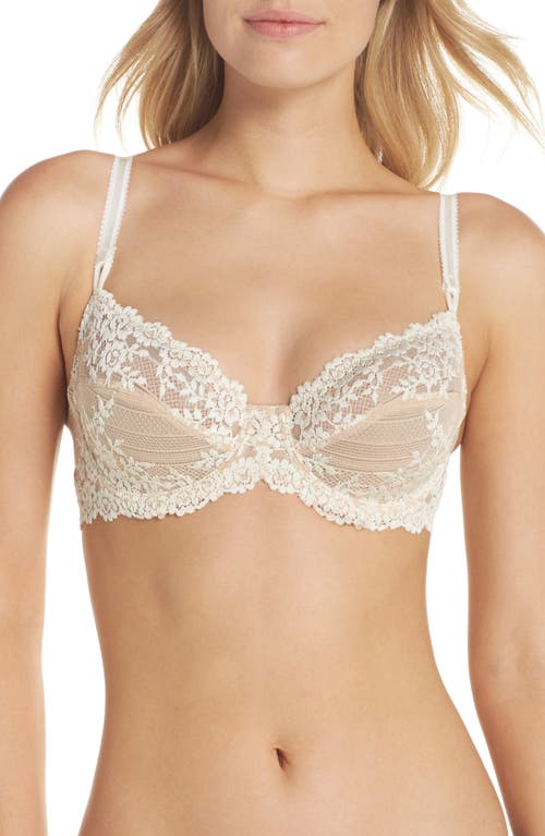 Shop Wacoal Embrace Lace Underwire Bra In Naturally Nude/ivory