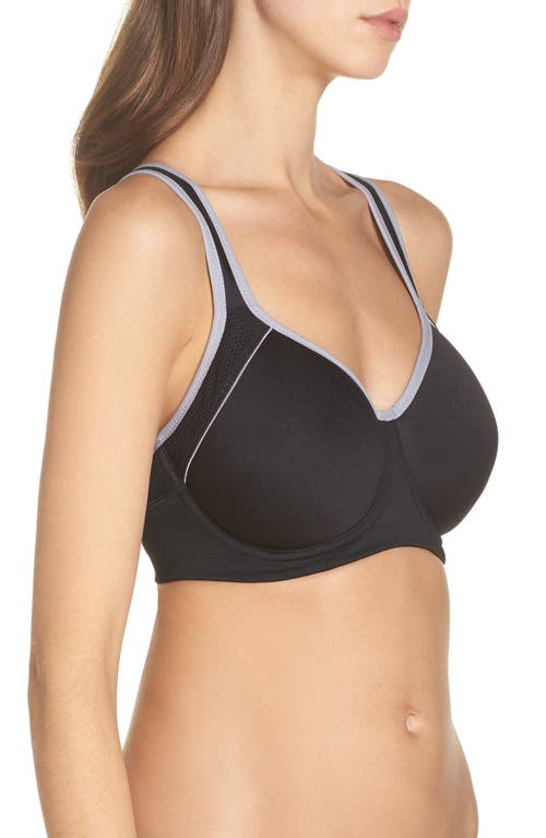 Wacoal Lindsay Sport Underwire T-shirt Bra In Black/lilac Gray
