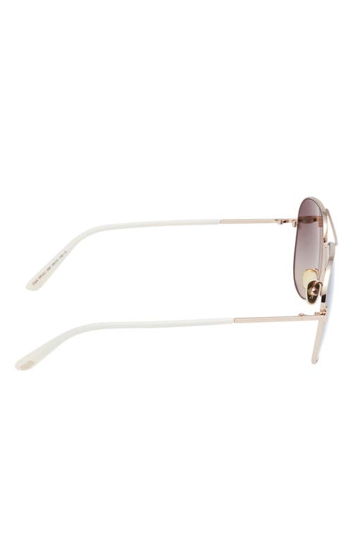 Tom Ford Clark 59mm Pilot Sunglasses In Shiny Rose Gold/grad Mirror