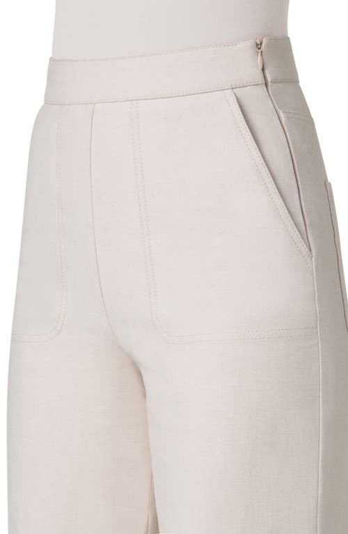 Akris Flynn High Waist Stretch Cotton Twill Ankle Pants In Greige