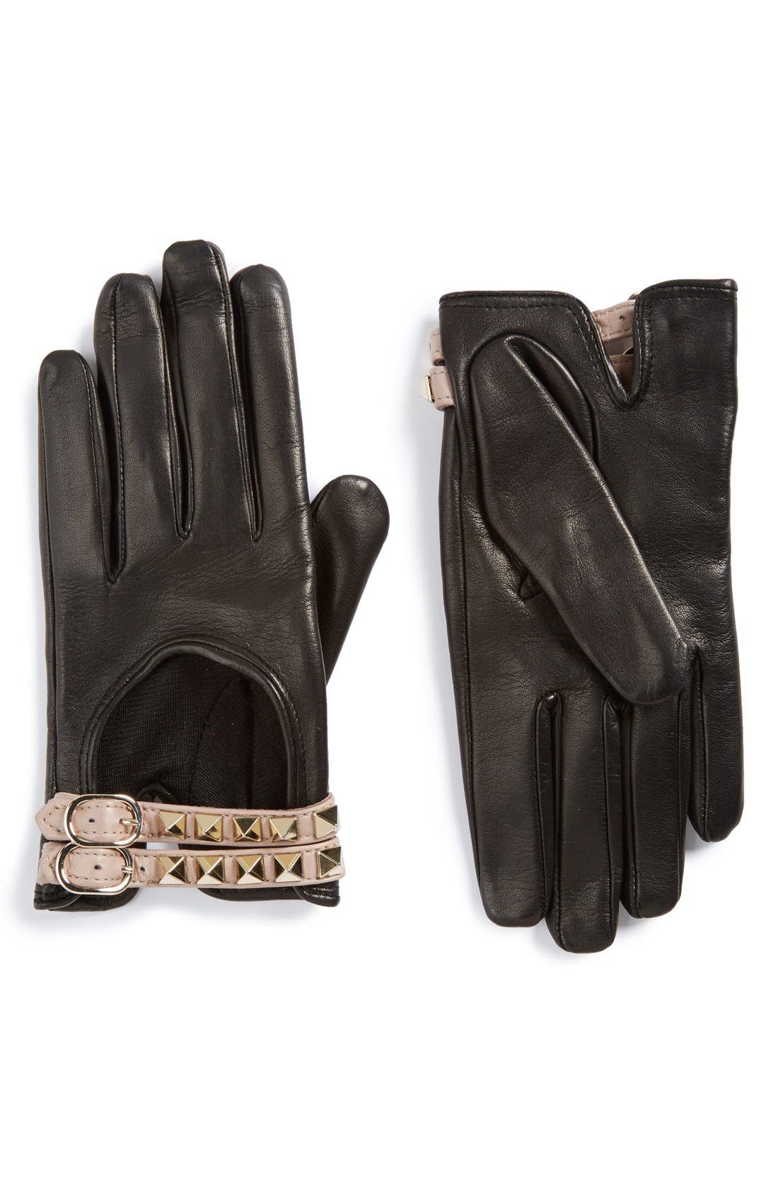 Valentino Rockstud Leather Driving Gloves Nordstrom
