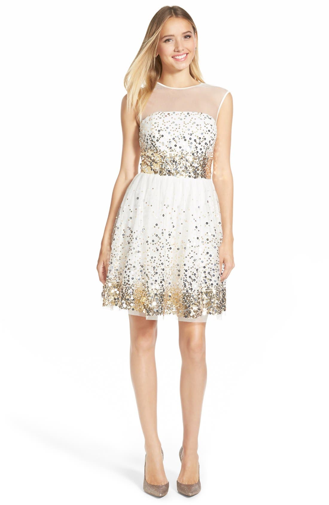 Love, Nickie Lew 'Confetti' Sequin Skater Dress Nordstrom