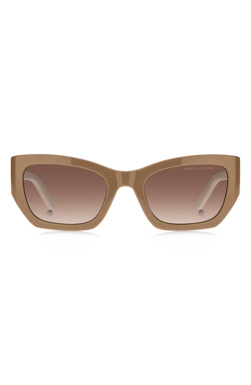 Marc Jacobs 53mm Cat Eye Sunglasses In Beige/brown Gradient