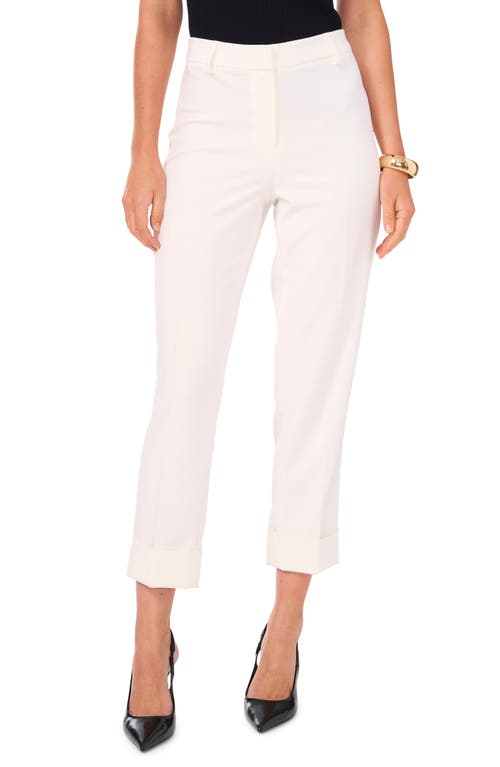 Large Cuff Tailored Pants in New Ivory