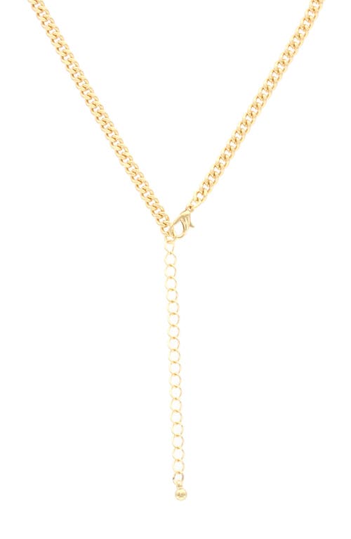 Shop Olivia Welles Dangle Charm Drop Necklace In Gold/blue