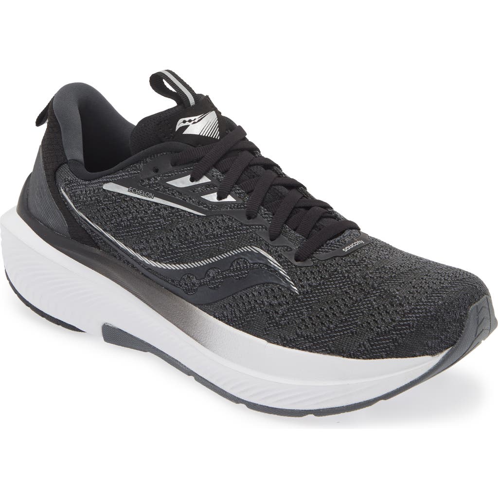 Saucony Echelon 9 Running Shoe In Black/white