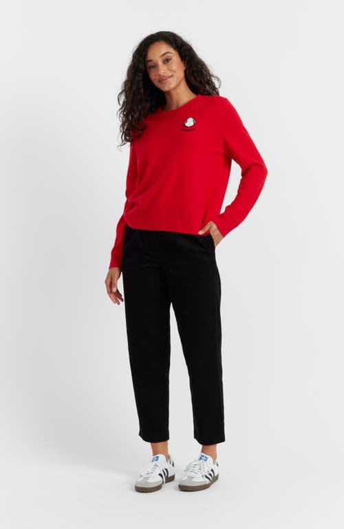 Shop Chinti & Parker Snoopy Badge Wool Cashmere Sweater In Red