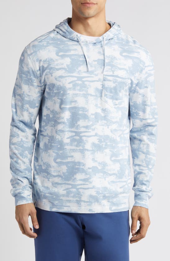 Shop Johnnie-o Isaac Camouflage Cotton & Modal Hoodie In Maliblu