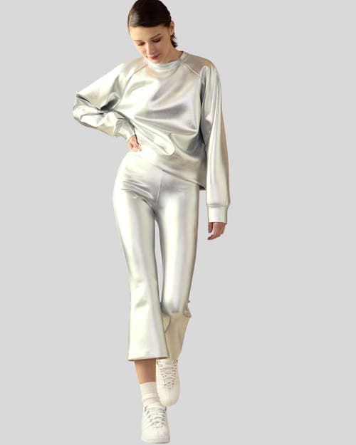 Cynthia Rowley Bonded Active Pant In Silver