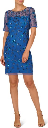 Adrianna Papell Floral Beaded Cocktail Dress Nordstrom