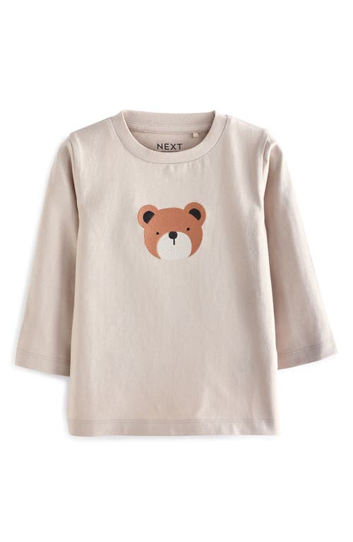 Shop Next Kids' 3-pack Bears Long Sleeve Cotton T-shirts In Brown