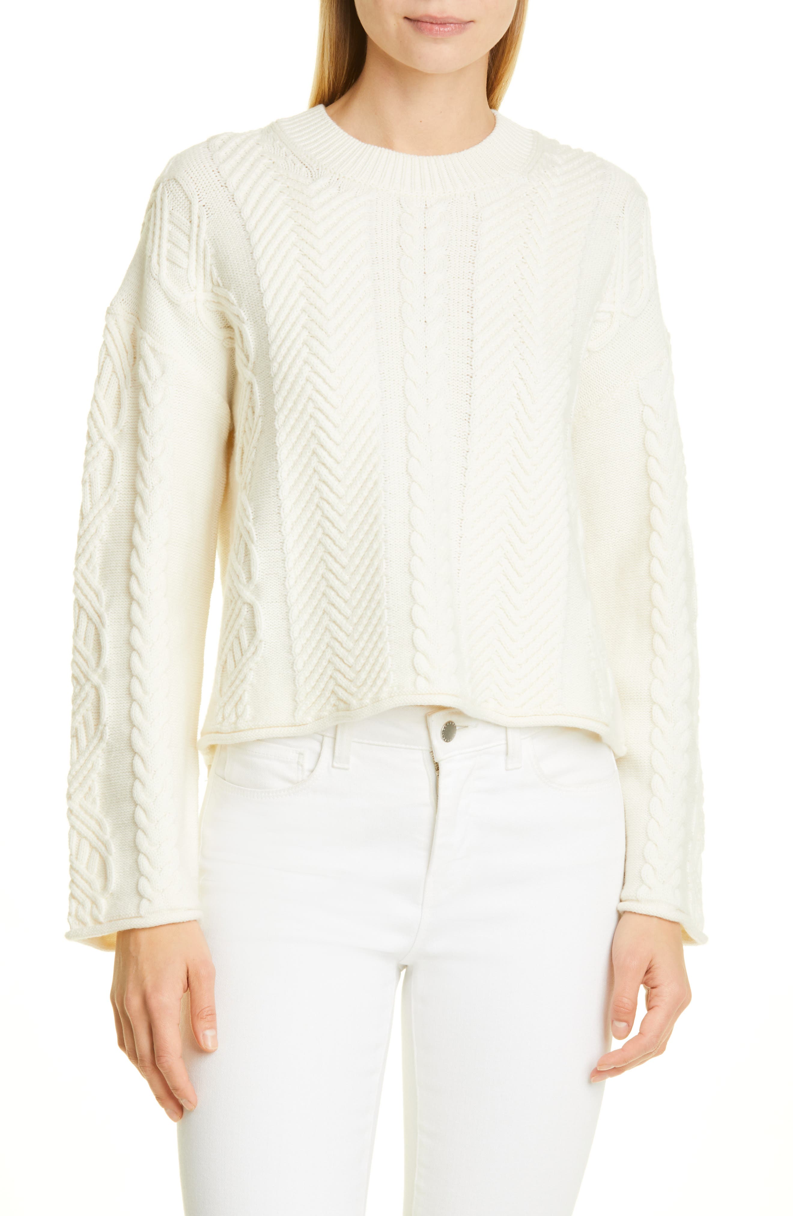 Theory Cashmere Shortsleeved Knit Jumper in White Womens Clothing Jumpers and knitwear Jumpers 