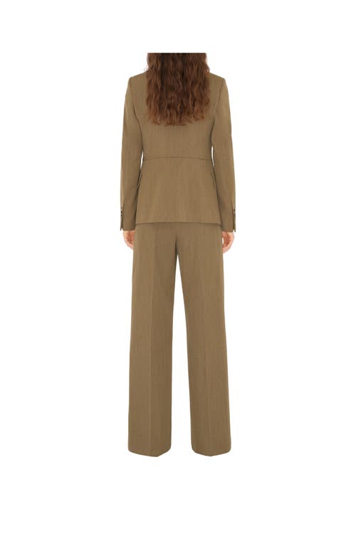Burberry Logo Wool Blazer In Maple/cocoa