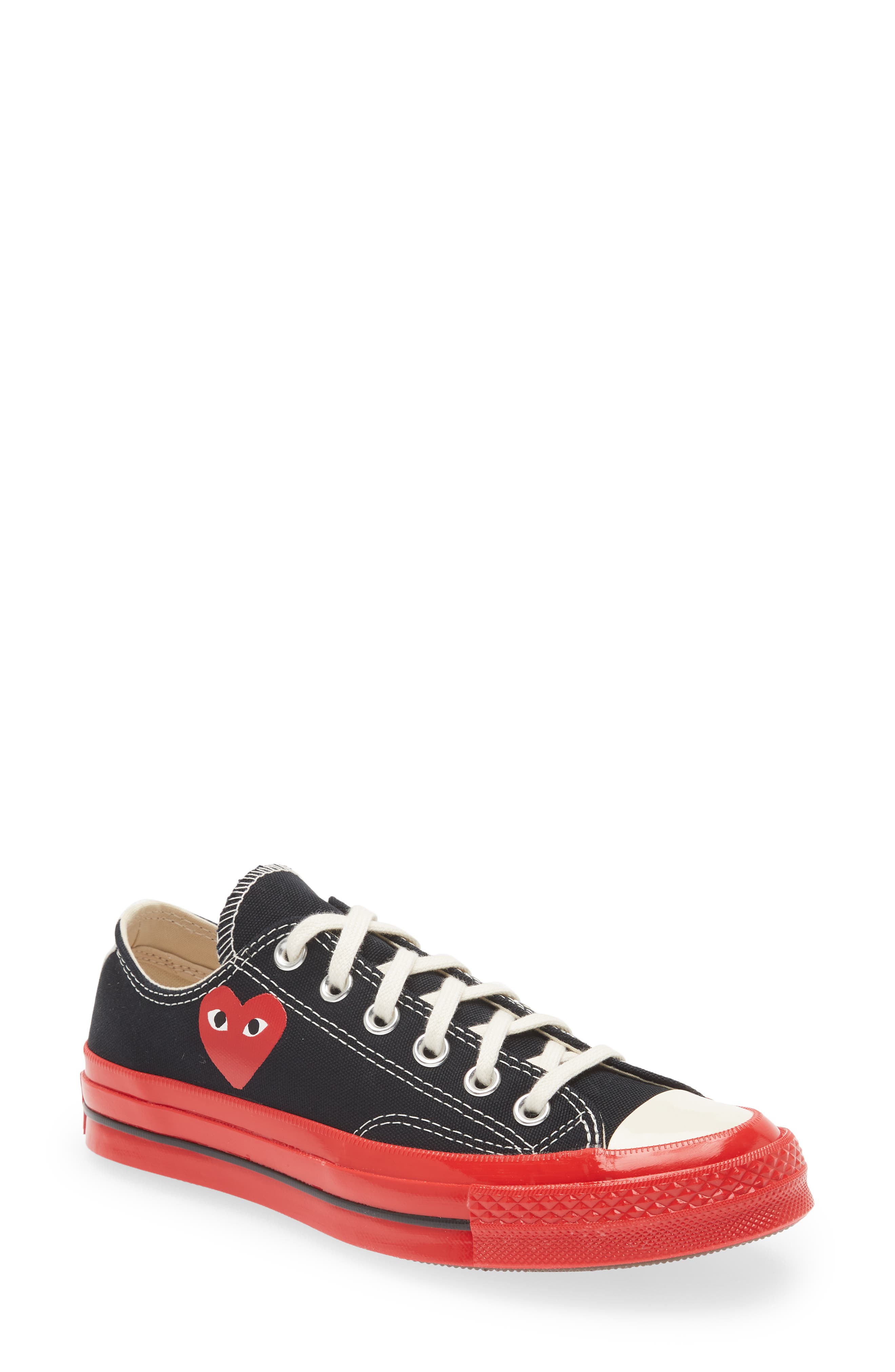 red converse with black soles