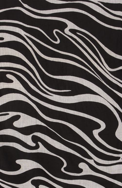 Shop La Fiorentina Zebra Print Cover-up Sarong In Light Grey/black