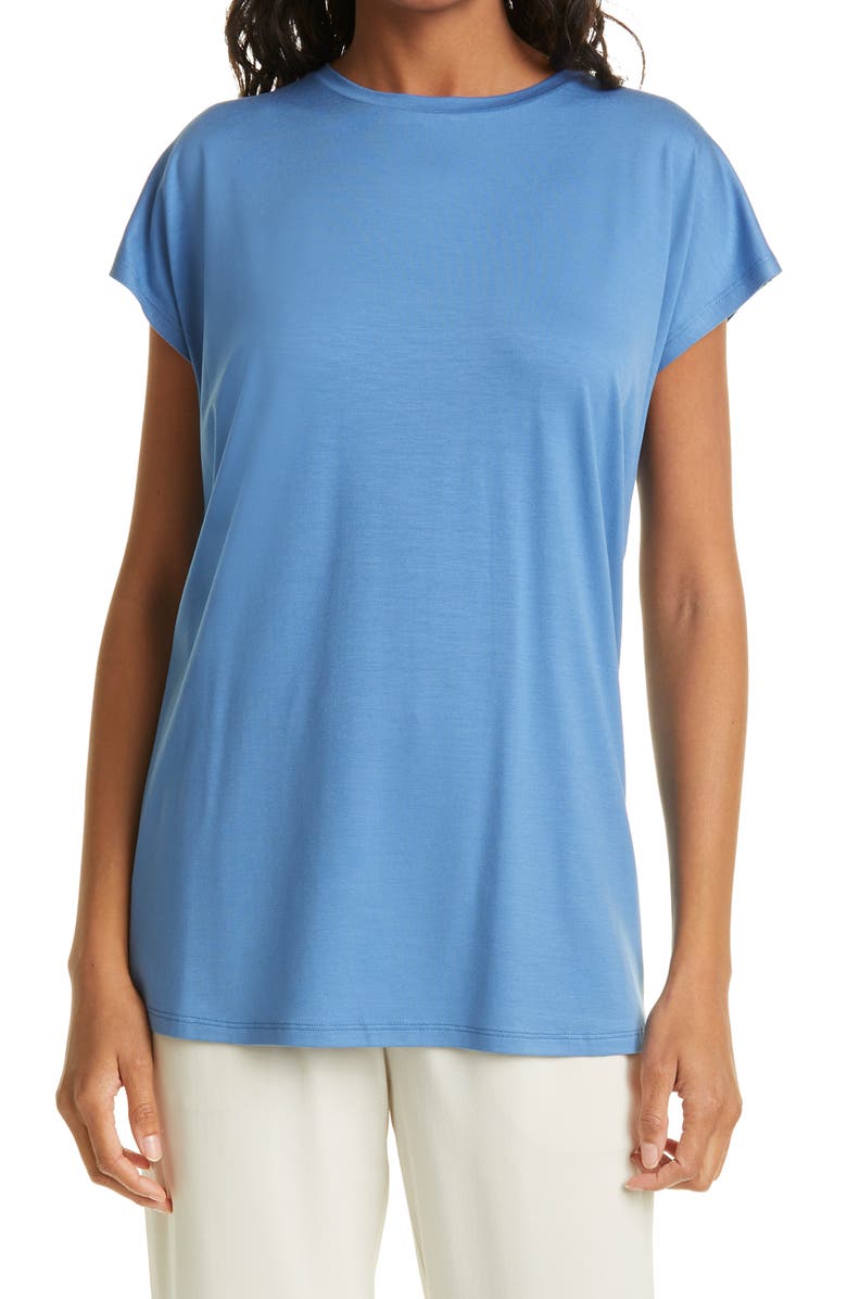 EILEEN FISHER Tunic T-Shirt, Main, color, COAST