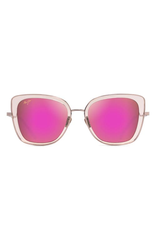Maui Jim Violet Lake 53mm Polarized Round Sunglasses in Pink With Rose Gold at Nordstrom