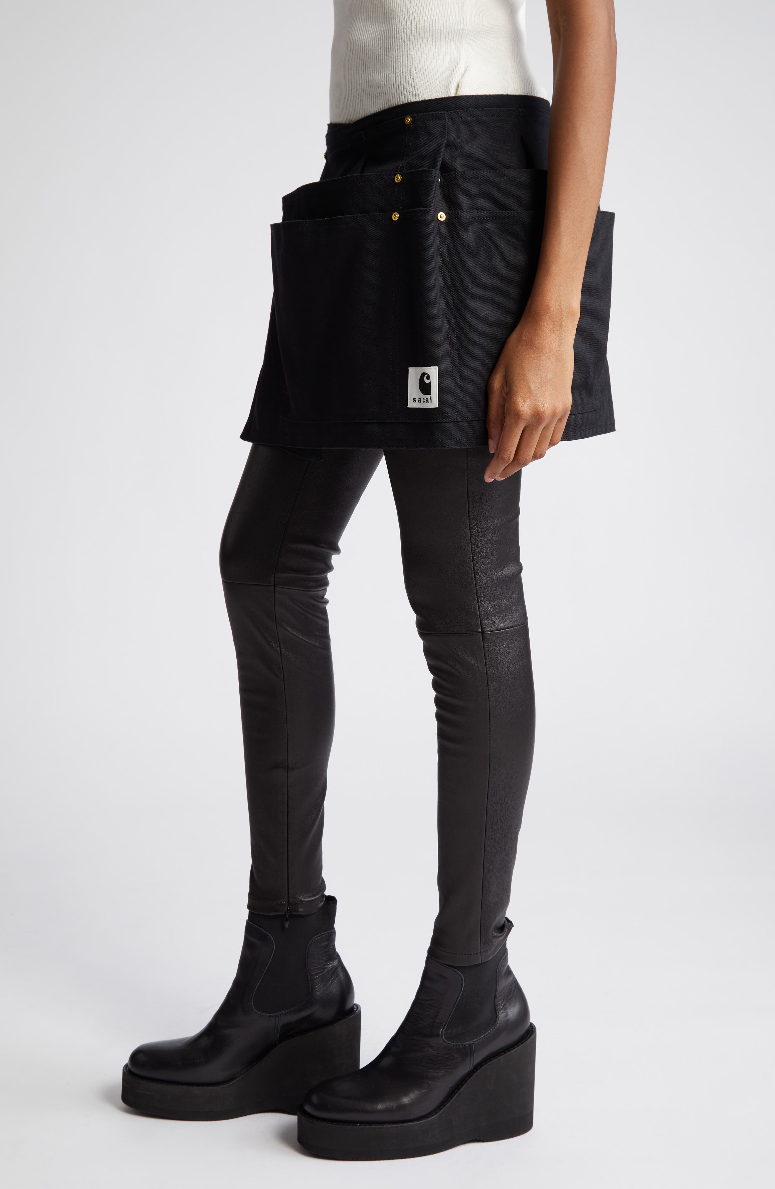 Sacai Carhartt WIP Apron Wrap Miniskirt in Beige | Smart Closet