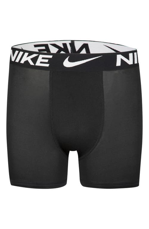 Shop Nike Kids' Essential Dri-fit Micro Assorted 3-pack Boxer Briefs In Black/dark Gray