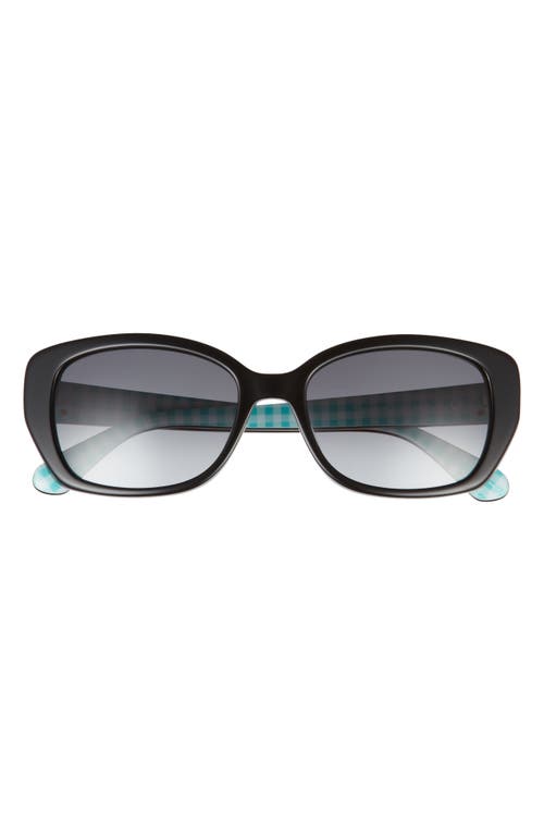 Kate Spade New York kenzie 53mm oval sunglasses in Black Green /Grey Shaded at Nordstrom