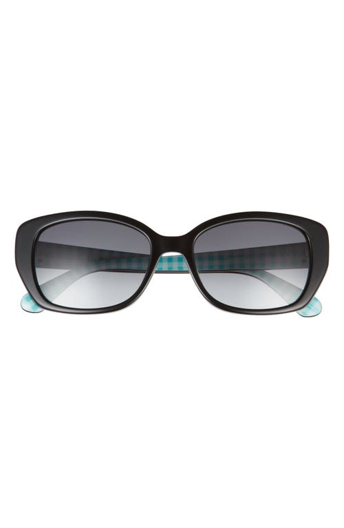 Shop Kate Spade New York Kenzie 53mm Oval Sunglasses In Black Green/grey Shaded