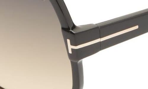 Tom Ford Delphine 60mm Gradient Sunglasses In Shiny Black/gradient Smoke