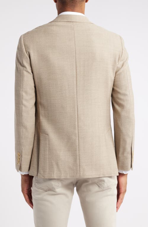 Shop Nordstrom Herringbone Stretch Wool Sport Coat In Beige Herringbone