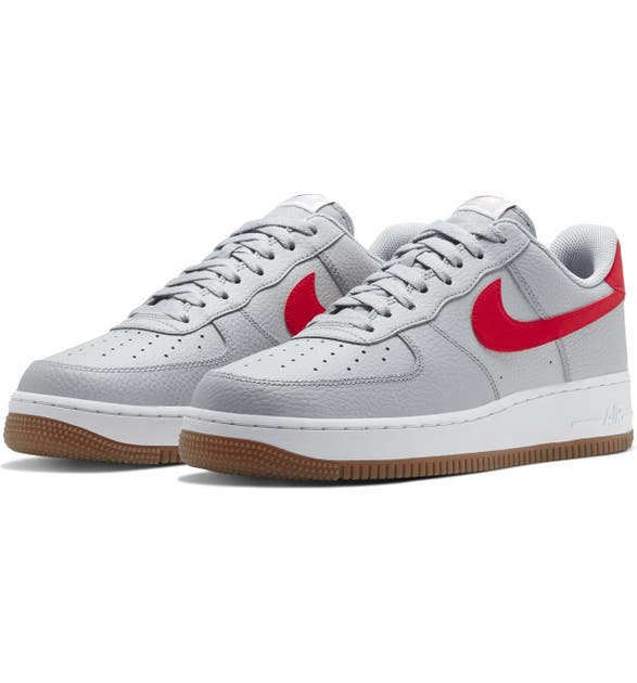 Nike Air Force 1 '07 Sneaker In Grey/ White/ Brown/ Red | ModeSens