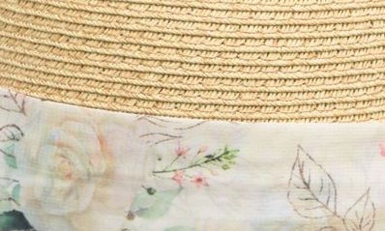 Nine West Ribbon Floppy Hat In Light Natural