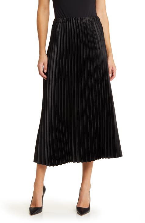 THE MD FASHION Solid Women Pleated Black Skirt - Buy THE MD