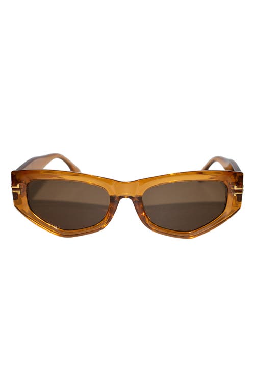 Shop Fifth & Ninth Wren 52mm Polarized Geometric Sunglasses In Caramel/brown