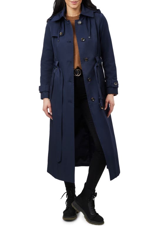 Shop London Fog Water Resistant Belted Trench Coat In Midnight Navy