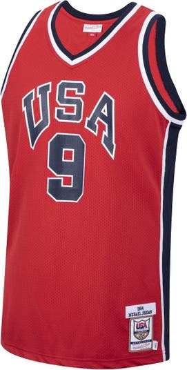 Men's Mitchell & Ness Michael Jordan Red USA Basketball Authentic