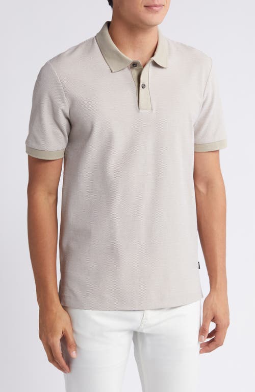 Hugo Boss Boss Phillipson Slim Fit Cotton Polo In Beige