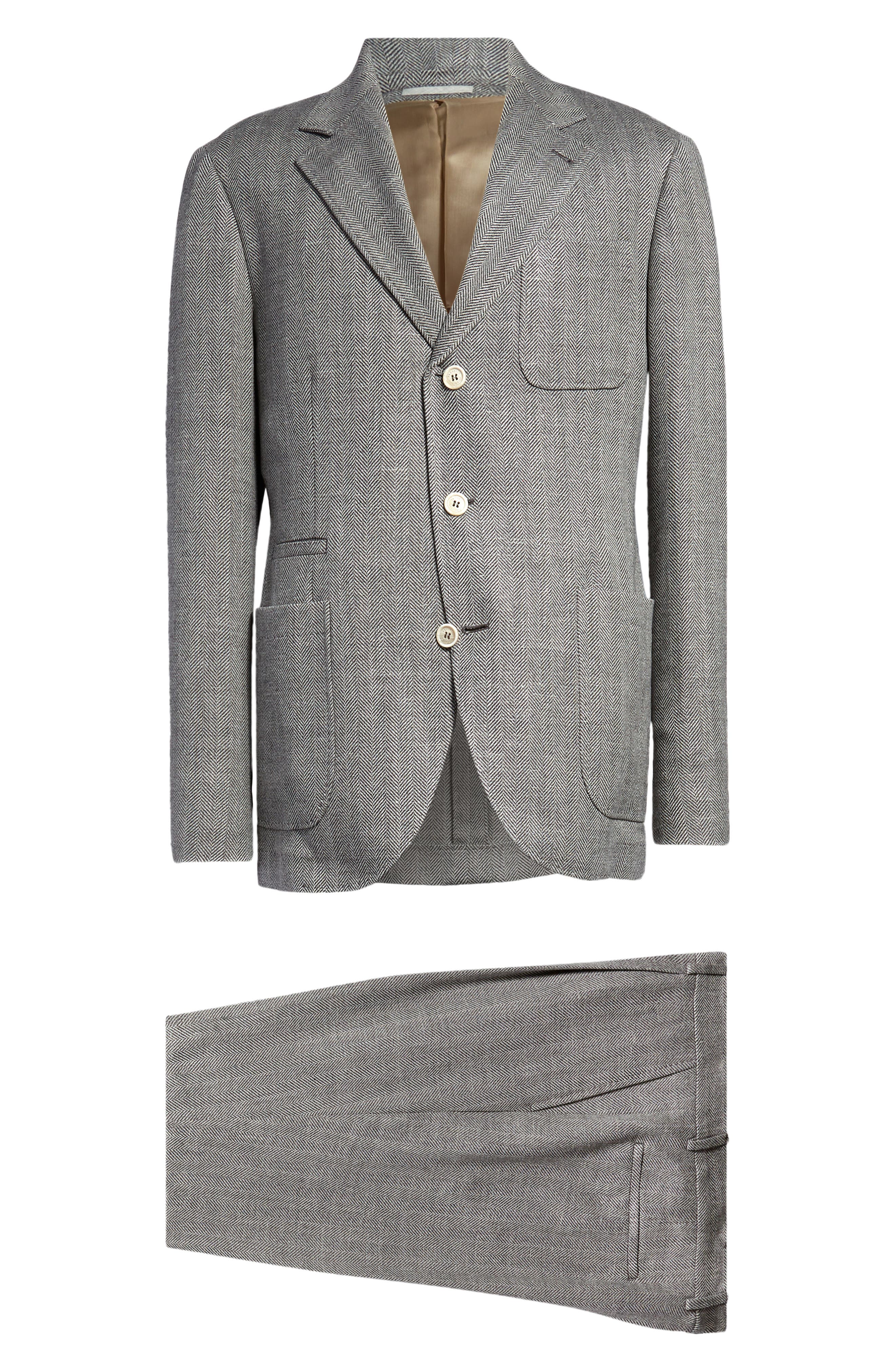 Mens Suits Brunello Cucinelli Suits Brunello Cucinelli Other Materials Suit in Beige Grey Save 29% for Men 