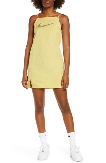 Nike Sportswear Swoosh Camisole Dress In Yellow