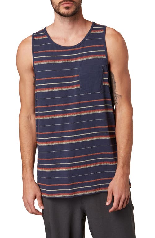 O'Neill Freeport Stripe Muscle Tank in Navy