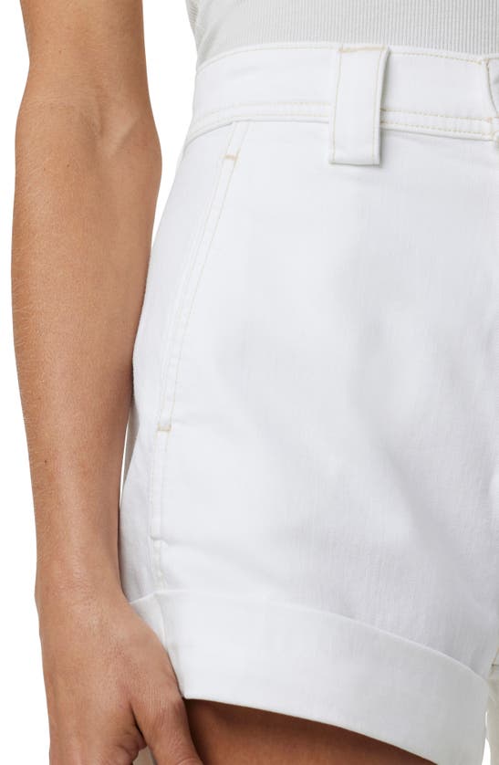 Shop Joe's The Avery High Waist Denim Trouser Shorts In White
