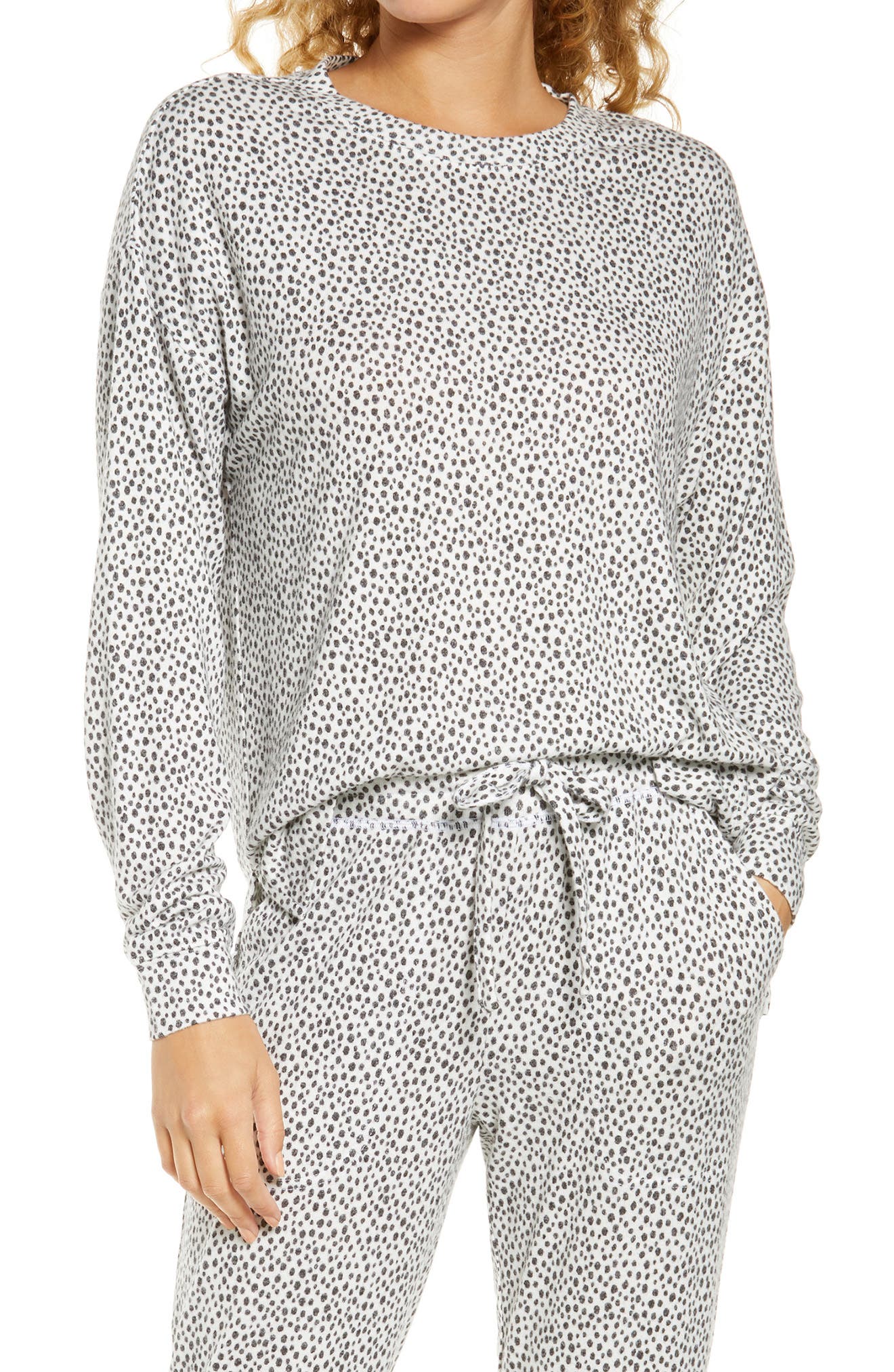 BP. Cozy Top, Main, color, IVORY EGRET SPOT LEOPARD