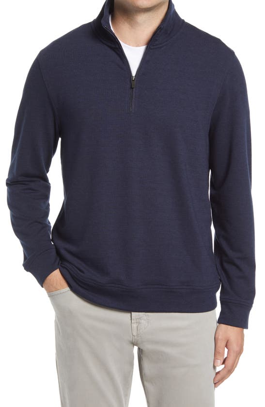 Nordstrom Tech-smart Quarter Zip Pullover Sweater In Navy Spacedye