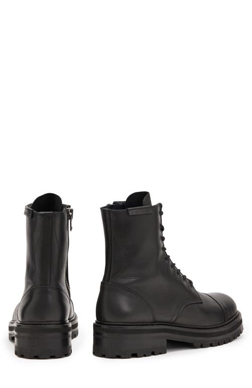 Shop Allsaints Hank Lugged Zip Boot In Black Leather