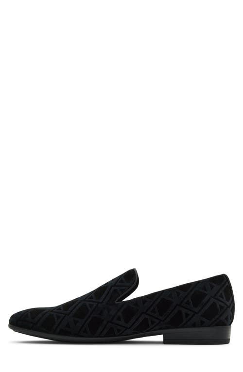Shop Aldo Craig Velvet Loafer In Black/black