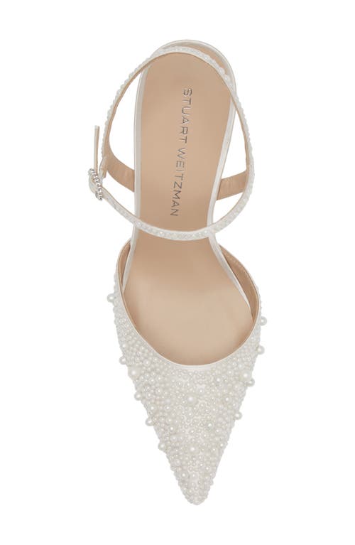 Shop Stuart Weitzman Bliss Pointed Toe Pump In Cream/natural