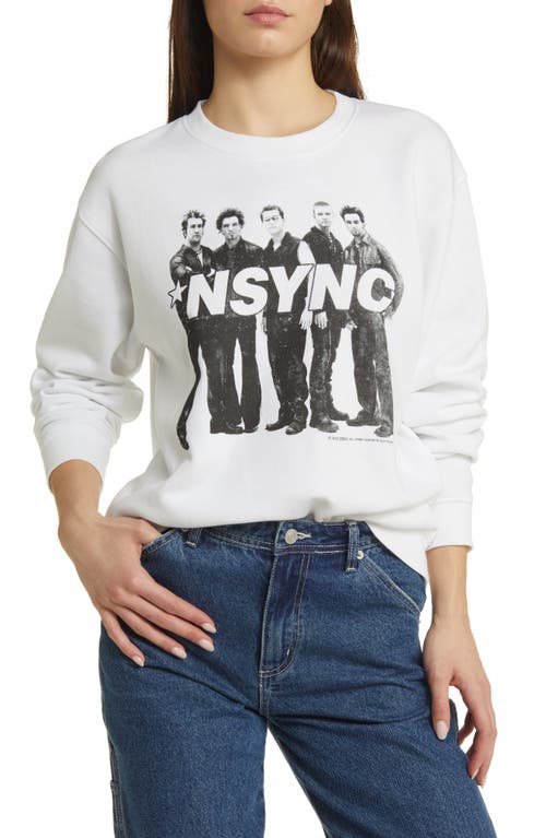 NSYNC Crewneck Fleece Sweatshirt in White