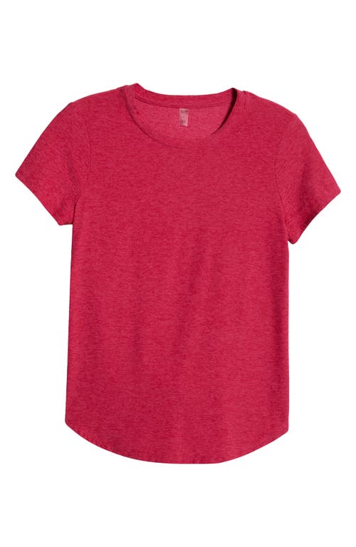 Shop Beyond Yoga On The Down Low T-shirt In Cranberry Heather