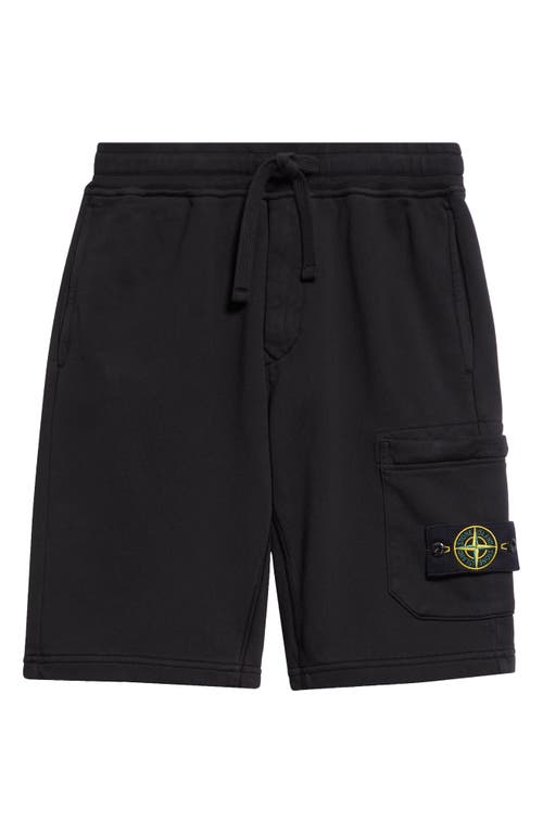 Stone Island Logo Patch Bermuda Shorts In Black