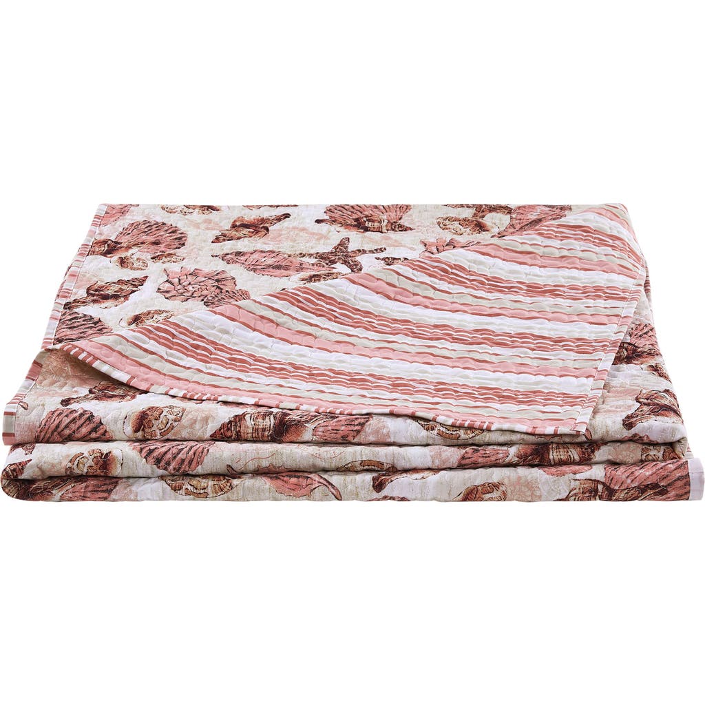 Shop Vcny Home Treasure Reversible Microfiber Quilt Set In Coral/blush
