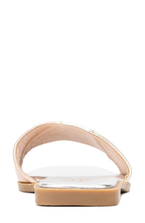 New York And Company Janice Slide Sandal In Silver/gold